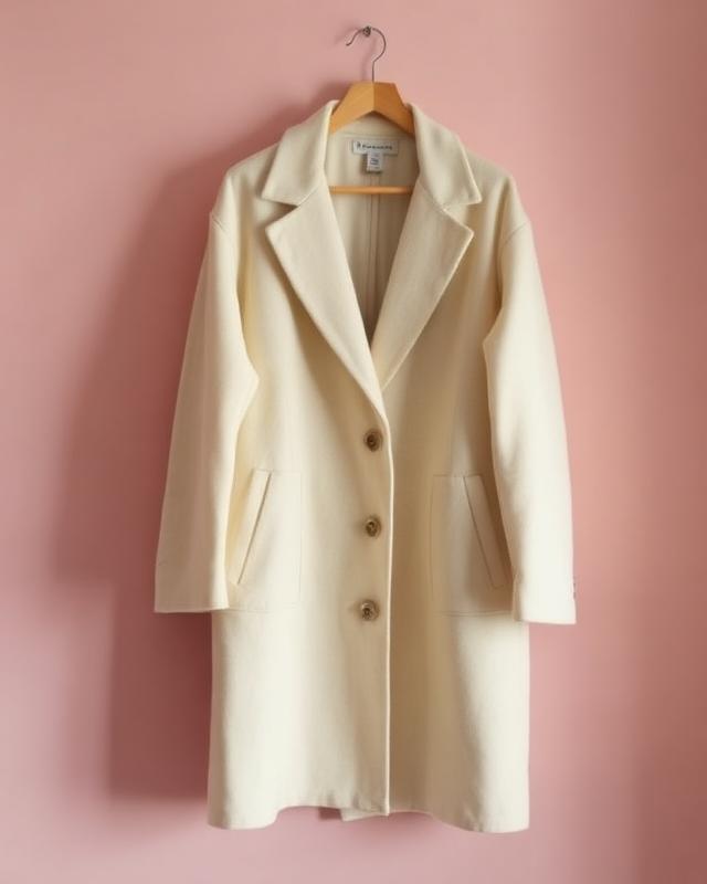 Cream Cashmere-Blend Coat