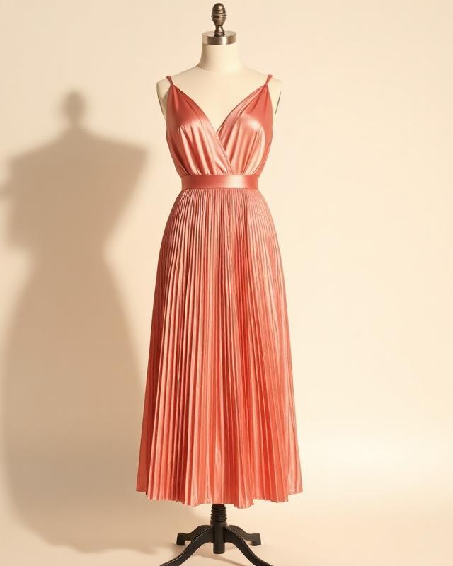 Luxe Satin Pleated Midi
